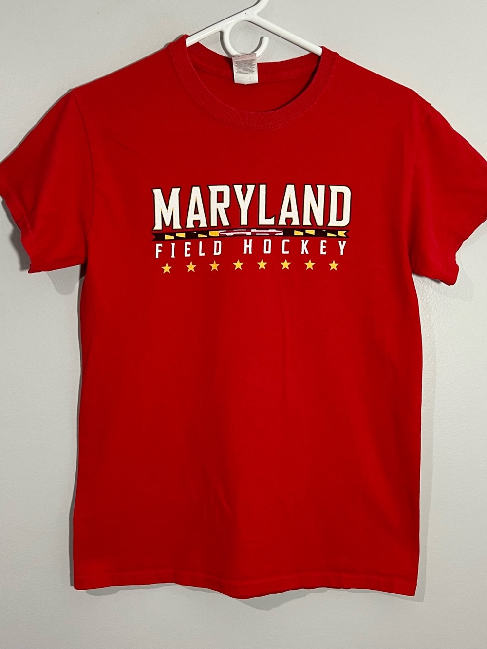Maryland Terrapins Terps Field Hockey Red Short Sleeve T-Shirt Mens Small